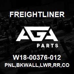 W18-00376-012 Freightliner PNL,BKWALL,LWR,RR,CO | AGA Parts