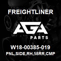 W18-00385-019 Freightliner PNL,SIDE,RH,58RR,CMP | AGA Parts