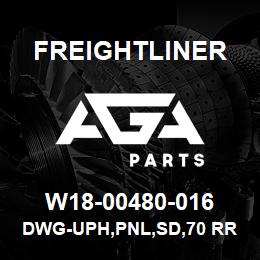 W18-00480-016 Freightliner DWG-UPH,PNL,SD,70 RR,LH | AGA Parts