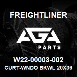 W22-00003-002 Freightliner CURT-WNDO BKWL 20X36 | AGA Parts