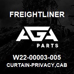 W22-00003-005 Freightliner CURTAIN-PRIVACY,CAB WINDOW,BACKWALL,20X3 | AGA Parts