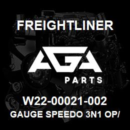 W22-00021-002 Freightliner GAUGE SPEEDO 3N1 OP/CT POL | AGA Parts