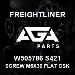 W505786 S421 Freightliner SCREW M6X30 FLAT CSK | AGA Parts