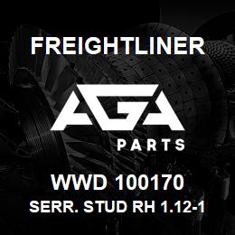 WWD 100170 Freightliner SERR. STUD RH 1.12-16 X 3.62 | AGA Parts