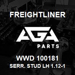 WWD 100181 Freightliner SERR. STUD LH 1.12-16 X 3.62 | AGA Parts