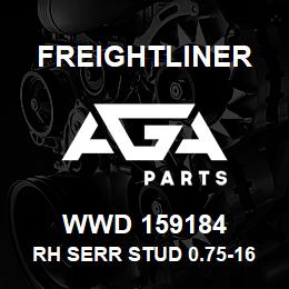 WWD 159184 Freightliner RH SERR STUD 0.75-16 X 2.96 | AGA Parts