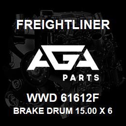 WWD 61612F Freightliner BRAKE DRUM 15.00 X 6.0 | AGA Parts