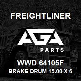 WWD 64105F Freightliner BRAKE DRUM 15.00 X 6.0 | AGA Parts