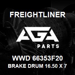 WWD 66353F20 Freightliner BRAKE DRUM 16.50 X 7.0 BULK | AGA Parts