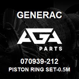 070939-212 Generac PISTON RING SET-0.5MM O.S. | AGA Parts