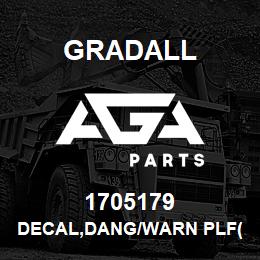 1705179 Gradall DECAL,DANG/WARN PLF(CARIBOU) | AGA Parts