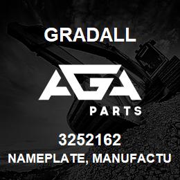 3252162 Gradall NAMEPLATE, MANUFACTURERS-EURO | AGA Parts