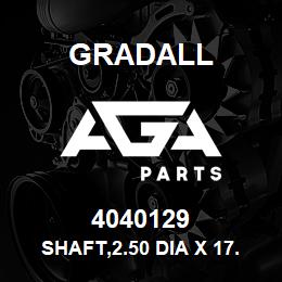 4040129 Gradall SHAFT,2.50 DIA X 17.687 ETD150 | AGA Parts