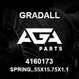 4160173 Gradall SPRING,.55X15.75X1.1X18.66,GAS | AGA Parts