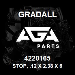 4220165 Gradall STOP, .12 X 2.38 X 6.75 A569 | AGA Parts