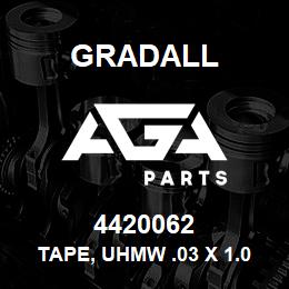 4420062 Gradall TAPE, UHMW .03 X 1.00 X 50' | AGA Parts