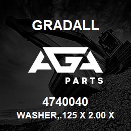 4740040 Gradall WASHER,.125 X 2.00 X 1.265 STL | AGA Parts