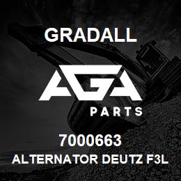 7000663 Gradall ALTERNATOR DEUTZ F3L (12V/55A) | AGA Parts