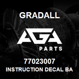 77023007 Gradall INSTRUCTION DECAL BATTERY | AGA Parts