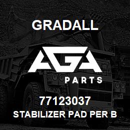 77123037 Gradall STABILIZER PAD PER B/P | AGA Parts