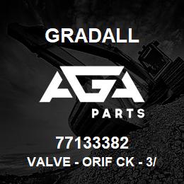 77133382 Gradall VALVE - ORIF CK - 3/16 ORF | AGA Parts