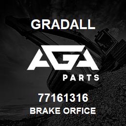 77161316 Gradall BRAKE ORFICE | AGA Parts