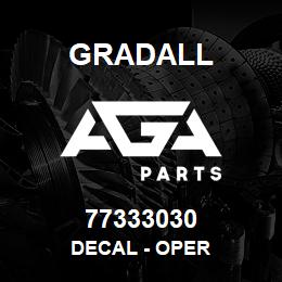 77333030 Gradall DECAL - OPER | AGA Parts