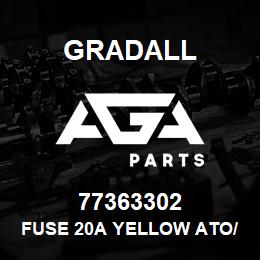 77363302 Gradall FUSE 20A YELLOW ATO/ATC | AGA Parts