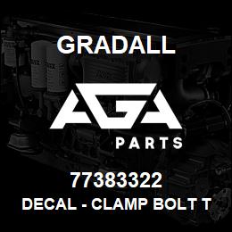 77383322 Gradall DECAL - CLAMP BOLT TORQUE | AGA Parts