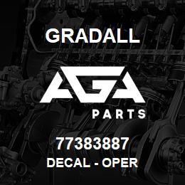 77383887 Gradall DECAL - OPER | AGA Parts