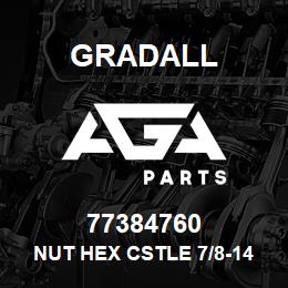 77384760 Gradall NUT HEX CSTLE 7/8-14 | AGA Parts