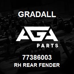 77386003 Gradall RH REAR FENDER | AGA Parts