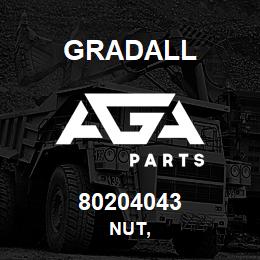 80204043 Gradall NUT, | AGA Parts