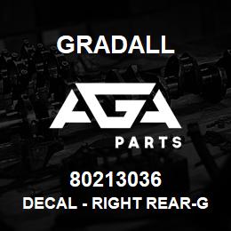 80213036 Gradall DECAL - RIGHT REAR-GRADALL | AGA Parts