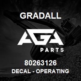 80263126 Gradall DECAL - OPERATING | AGA Parts