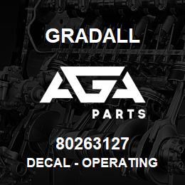 80263127 Gradall DECAL - OPERATING | AGA Parts