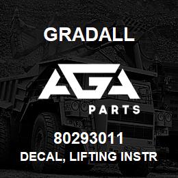 80293011 Gradall DECAL, LIFTING INSTRUCTIONS | AGA Parts