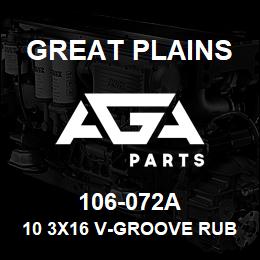 106-072A Great Plains 10 3X16 V-GROOVE RUBBER PW BDL | AGA Parts