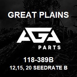 118-389B Great Plains 12,15, 20 SEEDRATE BOOK | AGA Parts