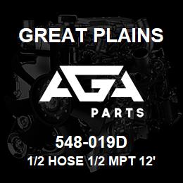 548-019D Great Plains 1/2 HOSE 1/2 MPT 12' LONG | AGA Parts