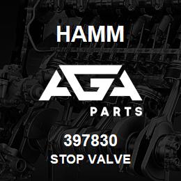 397830 Hamm STOP VALVE | AGA Parts