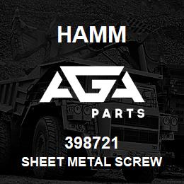 398721 Hamm SHEET METAL SCREW | AGA Parts