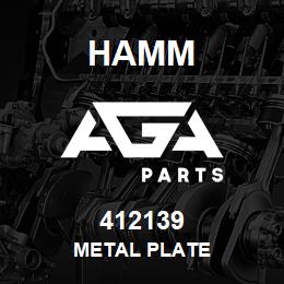 412139 Hamm METAL PLATE | AGA Parts