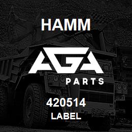 420514 Hamm LABEL | AGA Parts