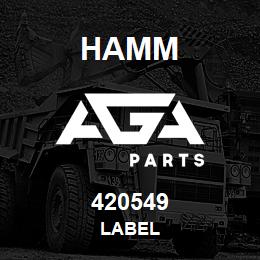 420549 Hamm LABEL | AGA Parts