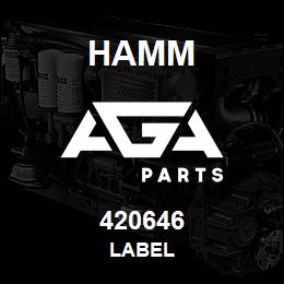 420646 Hamm LABEL | AGA Parts