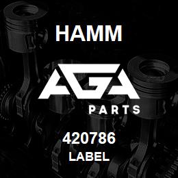 420786 Hamm LABEL | AGA Parts