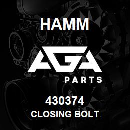 430374 Hamm CLOSING BOLT | AGA Parts