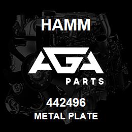 442496 Hamm METAL PLATE | AGA Parts