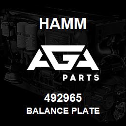 492965 Hamm BALANCE PLATE | AGA Parts